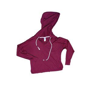 BKE Lounge Hoodie Women’s Red V neck Size Medium